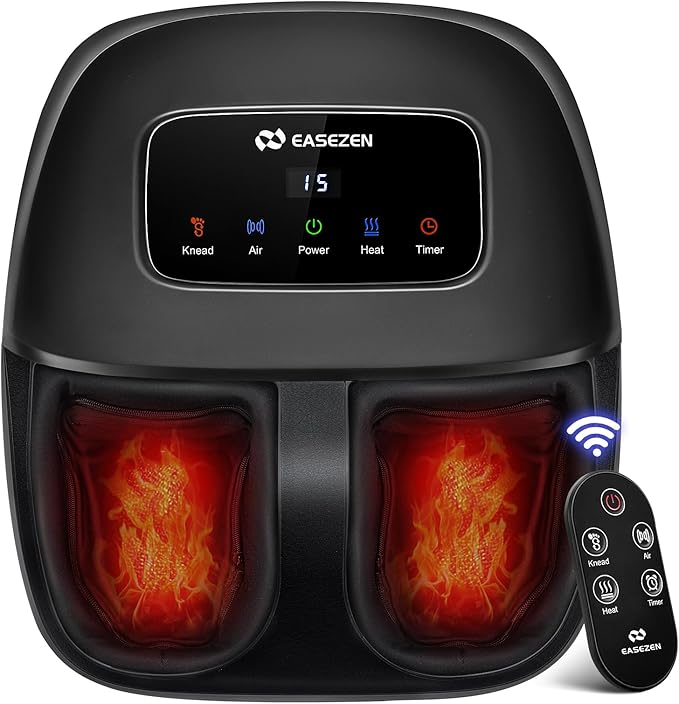 Foot Massager Machine with Heat, Shiatsu Foot Massager with Cordless Remote, 2026 Upgraded Deep Kneading, for Plantar Fasciitis, Neuropathy, Birthday Gifts for Women Mom Men Dad, Up to Foot Size 14