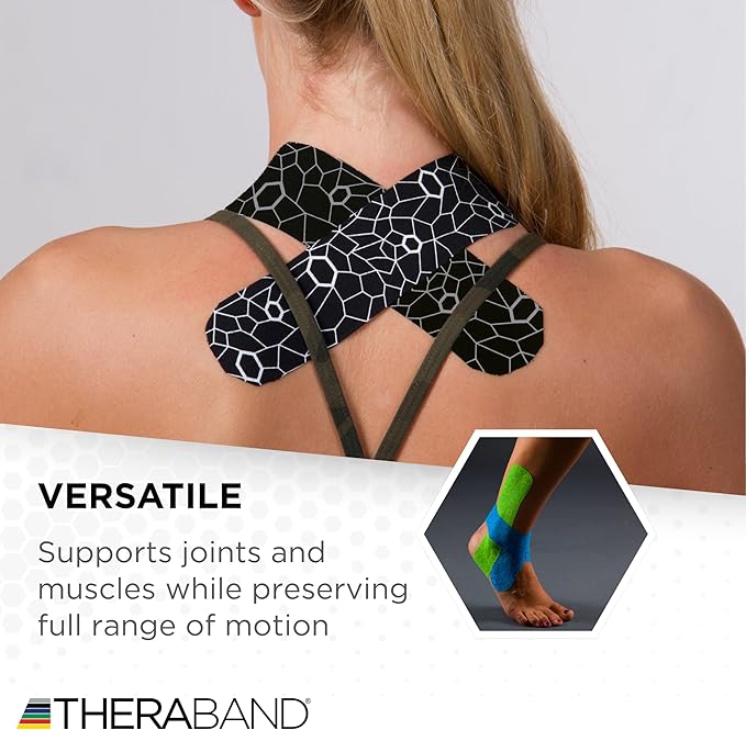 THERABAND Kinesiology Tape, Roll, with XactStretch Indicatorsv Water Resistant, Cut-to-Length