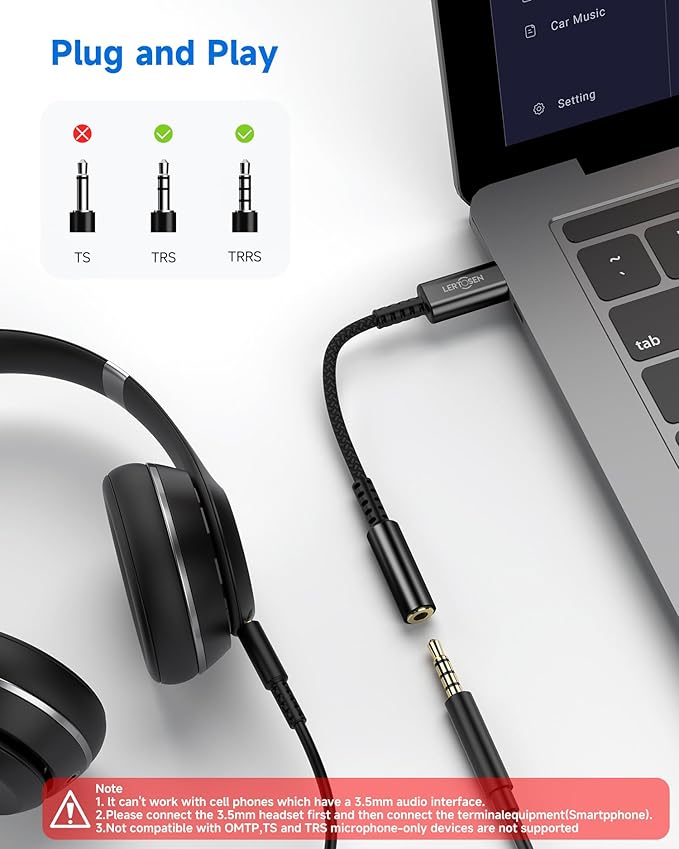 2 Pack USB C to 3.5mm Headphone Jack Adapter – HiFi Audio Dongle, Type C to Aux Female Cable Cord Compatible with iPhone 16/15 Pro Max, Samsung S25/S24/S23, iPad Pro, Pixel, MacBook