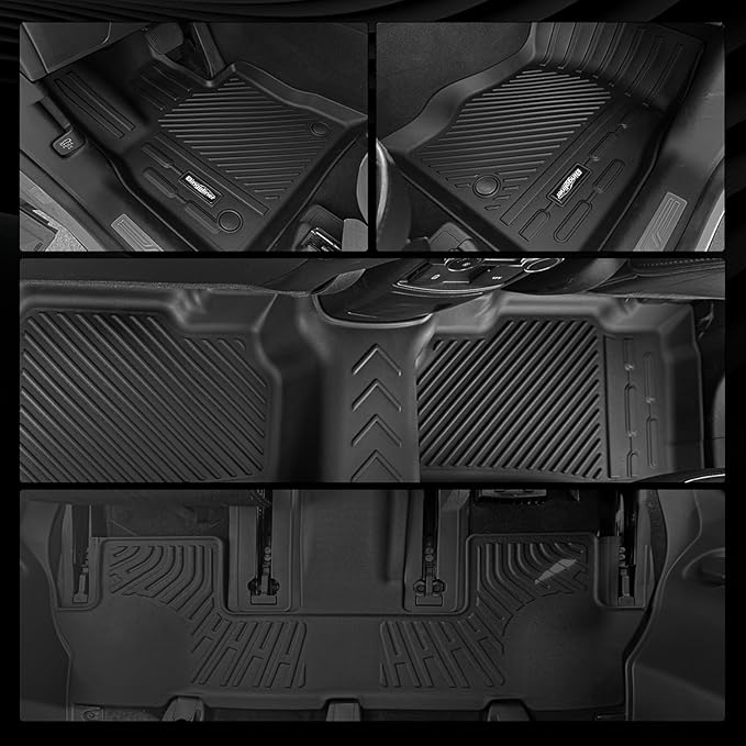 Floor Mats for 2025 Ford Expedition Max 8 Seats(2 Row Bench Seat), Trunk Mat and Backrest Mat All Weather TPE Protector for Ford Expedition Accessories
