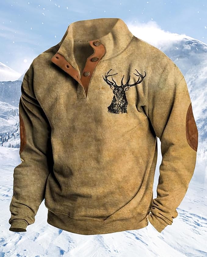 Western Sweatshirts for Men Aztec Retro Pullover Quarter Zip Sweatshirt Mens Stitching Color Fleece Sweatshirt