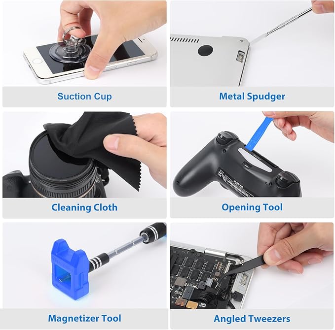 STREBITO Electronics Precision Screwdriver Sets 142-Piece with 120 Bits Magnetic Repair Tool Kit for iPhone, MacBook, Computer, Laptop, PC, Tablet, PS4, Xbox, Nintendo, Game Console
