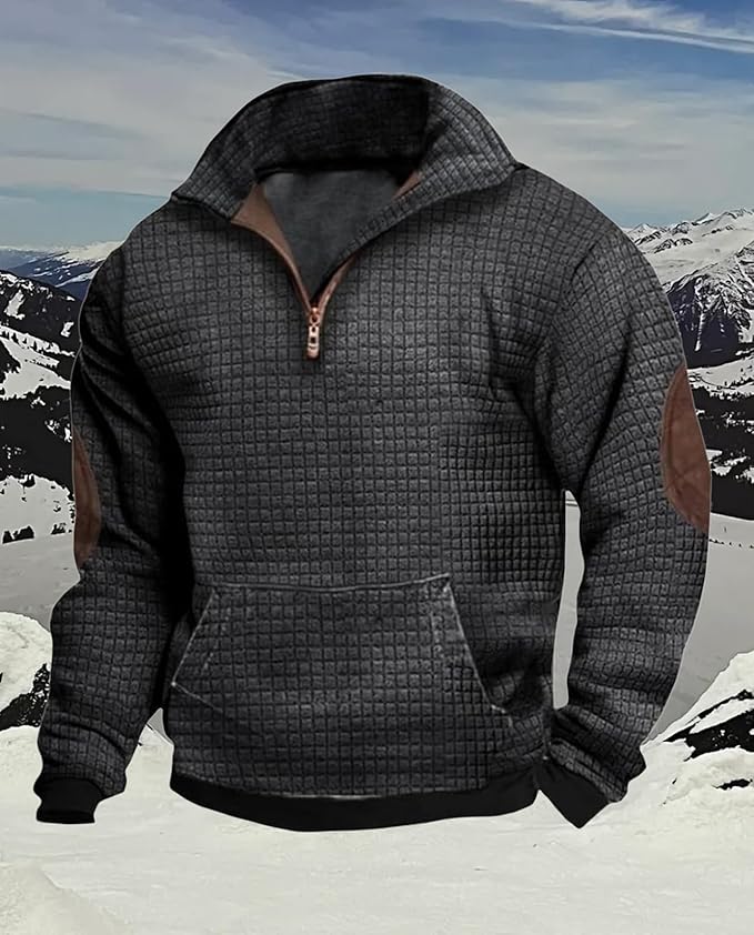 Western Sweatshirts for Men Aztec Retro Pullover Quarter Zip Sweatshirt Mens Stitching Color Fleece Sweatshirt