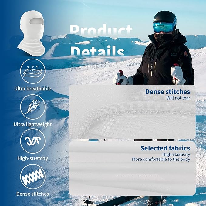 YESLIFE Balaclava Ski Mask for Men and Women, Winter Face Mask, Shiesty for Skiing, Snowboarding & Motorcycle