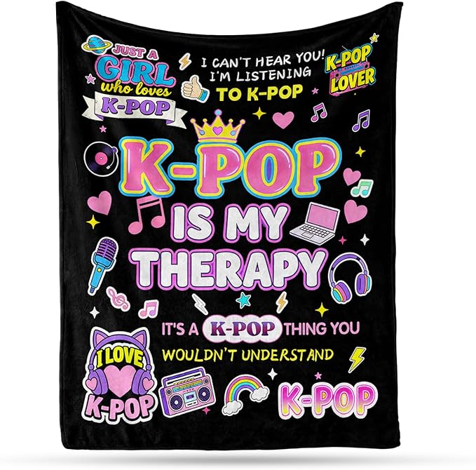 Kpop Blanket Gifts for K-Pop Fans - Super Soft Flannel Kpop Blankets for Girls Teen Fans Bedding Couch Sofa - Korean Kpop Merch Fandom Throw for Idol Lovers Dorm Decor Christmas (Style 04, 60 X 80)