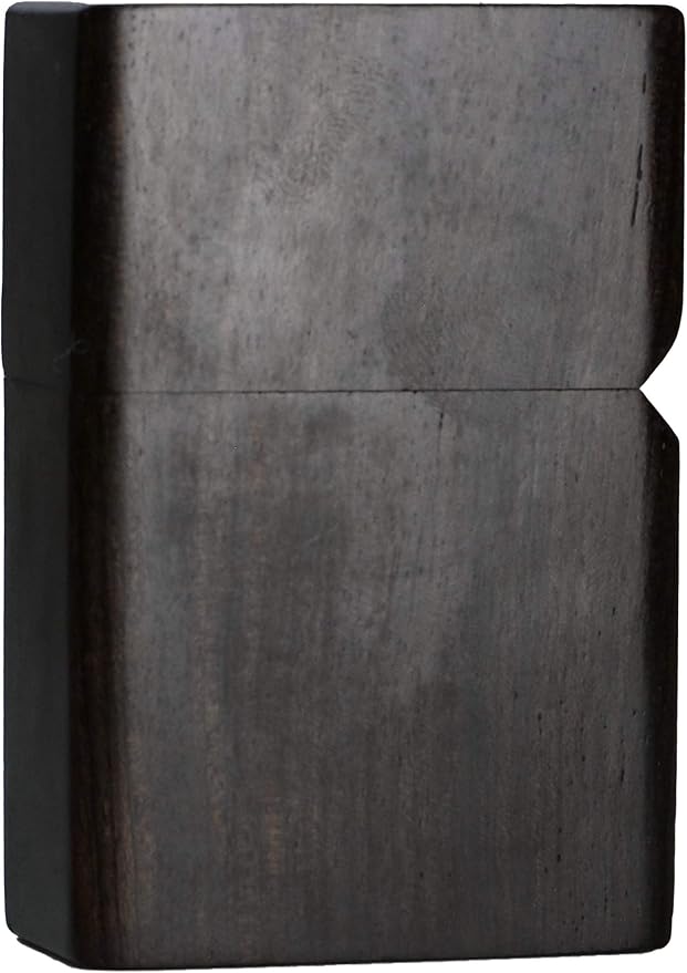 Natural Ebony Black Wood Carved Lighter Shell Box For Zippo Module (Zodiac Dragon)