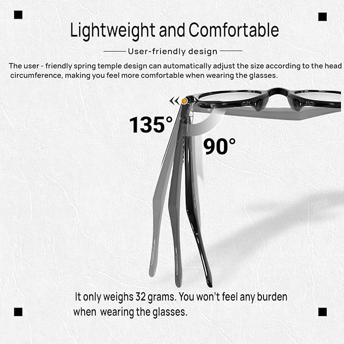 Smart Bluetooth Glasses, Sunglasses with UV and Blue Light Protection, AI Real-time Translation with 140 languages, Touch Control, Music & Call for Athletic/Outdoor, Unisex (Black)