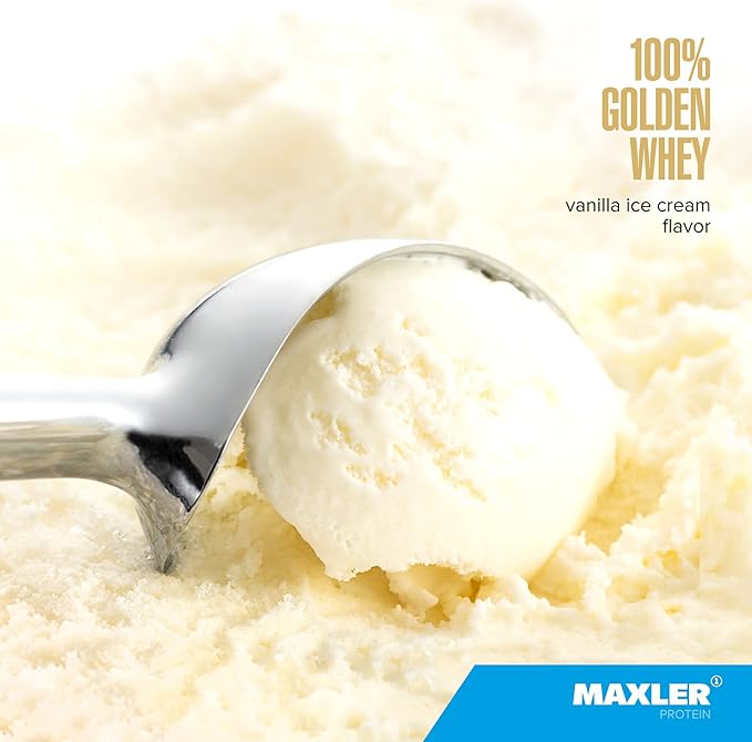 Maxler 100% Golden Whey Protein - 24g of Protein per Serving - Whey Protein Powder for Pre Post Workout - Fast-Absorbing Whey Concentrate, Isolate & Hydrolysate Blend - Vanilla Ice Cream 2 lb