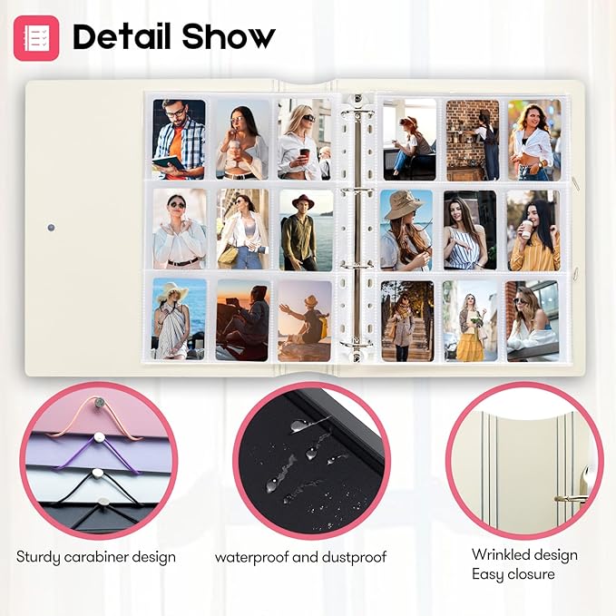 A4 Kpop Photocard Binder with 25 Pages 9 Pocket, 2x3 inch Kpop Photocard Holder Book, Photo Album for Fujifilm Instax Mini Camera Polaroid Printer Photo Film (Purple)