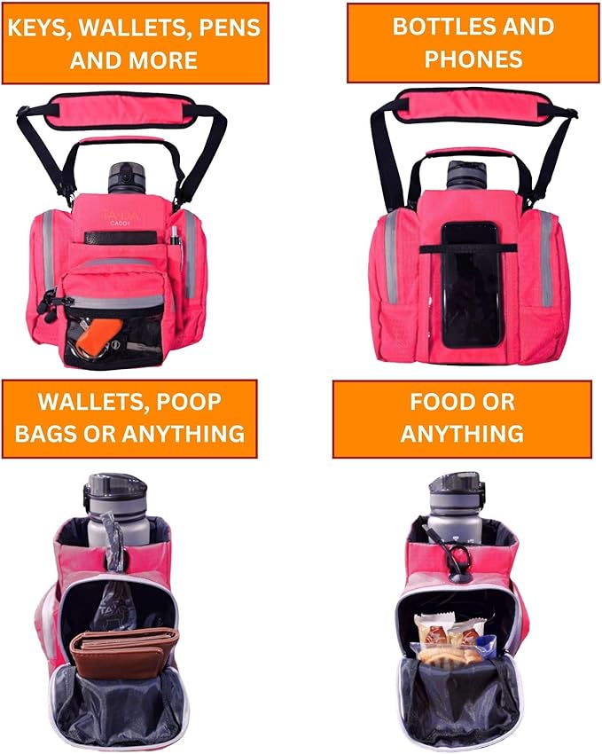 TA-DA Caddy Bag Everywhere you Go | Core Items are Bottle Phone Keys Wallets Etc., so Easy Access and more Convenient than Purse, Carrier, Crossbody, Messenger, Duffle, Fanny, Tote | W-7 H-10 L-10 |