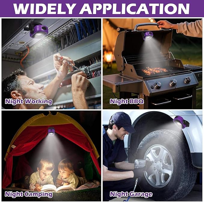 Upgrade 780 Lumens Little Cyclopia LED Rechargeable Work Light,Rechargeable Magnetic Work Light,USB Rechargeable Work Lights for Mechanics Workshop-Purple Style1