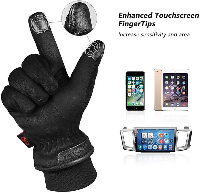 OZERO Waterproof Winter Gloves Men Women: Touchscreen Thermal Insulated Ski Snow Gloves Motorcycle in Cold Weather Warm Gifts