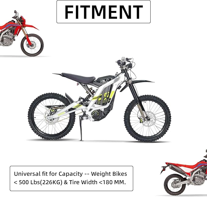 Motorcycle Wheel Cleaning Stand with Cleaning Brush Kit,Universal Roller Paddock for Dirt Street Bike Ebike for Tire Cleaning & Chain Lubrication(Bikes<500 lb & Tire Width<180 mm)