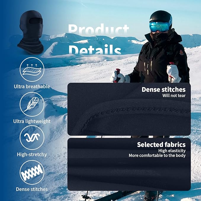 YESLIFE Balaclava Ski Mask for Men and Women, Winter Face Mask, Shiesty for Skiing, Snowboarding & Motorcycle
