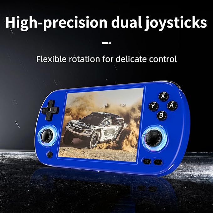 Doriteney RG40XX H Retro Handheld Game Console 4.0-inch IPS screen Linux System Game Player 64GB Card Preloaded 5000+ Games RGB Lighting 3200mAh Battery(RG40XX H-BLUE)
