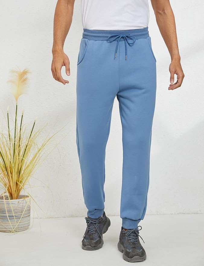 Gihuo Men's Winter Fleece Pants Sherpa Lined Sweatpants Active Running Jogger Pants