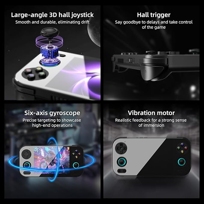 RG476H Retro Game Console Android 13 System Unisoc T820 RG 476H Handheld Game 4.7-inch LTPS Multi-Touch Screen Online Fighting Joystick Supports Output WiFi 5000mAh 8+ 128GB (RG476H-Black-new)