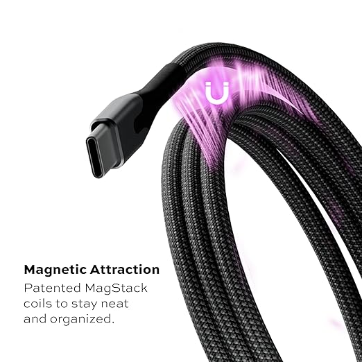 Statik MagStack USB to USB C Cable, A to Type C Charger Fast Charging Phone Charger Cord, On The Go Magnetic Charging Cable for Car, Compatible with iPhone 16 Pro Max, Galaxy S24, 27W 3FT/1M, 5-Pack