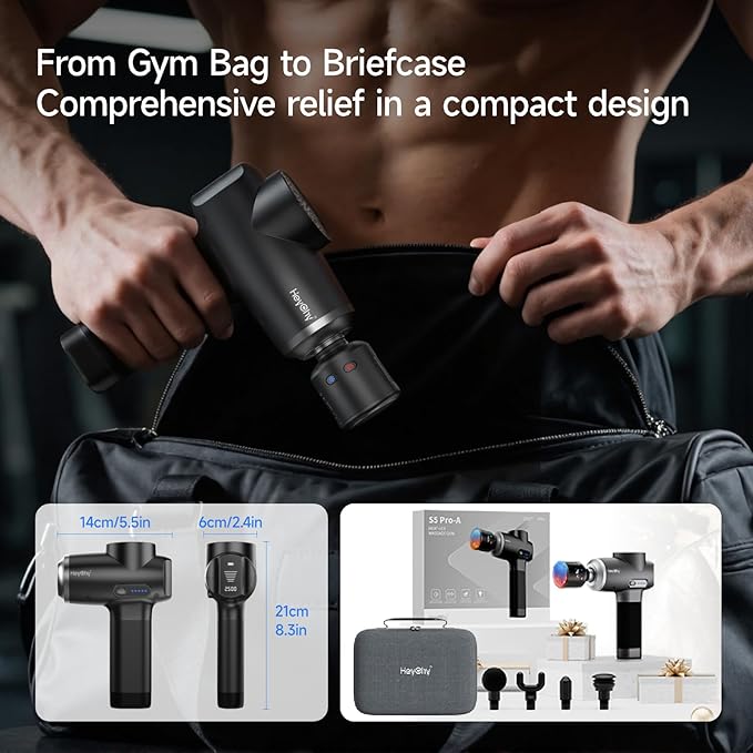 Percussion Massage Gun Deep Tissue with Heat and Cold, Portable Handheld Muscle Massager, Percussion Back Body Masajeador 12mm Amplitude for Athletes, Runner, Gifts for Men Women