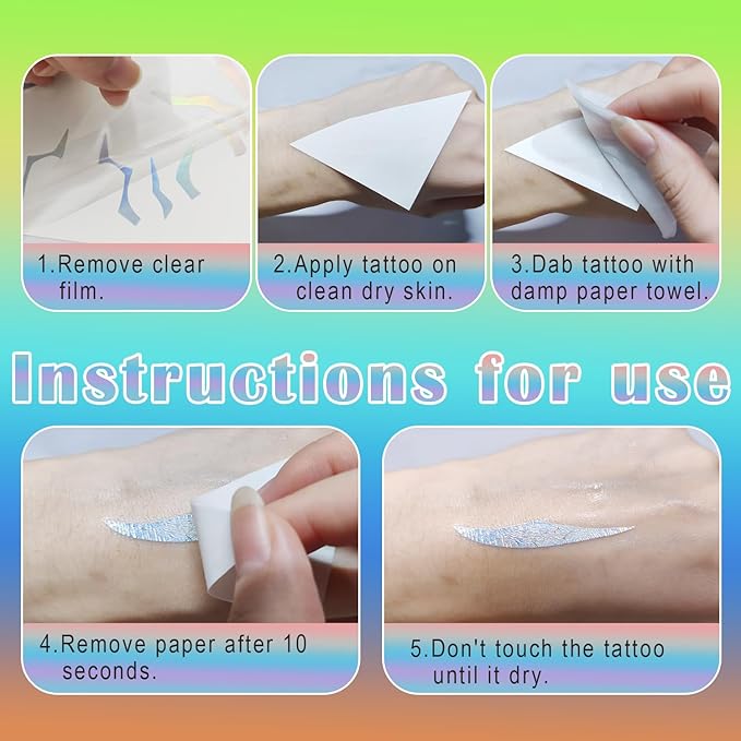 8 Rumi tattoos, trendy anime Rumi cosplay purple temporary tattoo stickers, Halloween cosplay party waterproof cosplay costume accessories (Laser)