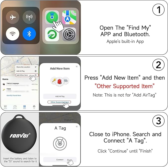 2026 New [Apple MFi Certified] (iOS Only) Air Tags-4 Park, Bluetooth Tracker Tag for Apple Find My, Replaceable Battery, Key Finder and Item Locator Smart Tag for Keys, Bags, Luggage, Pets, Wallet