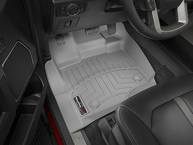 WeatherTech Custom Fit FloorLiners for Ford F-150 Lightning, F-150, F-150 Raptor - 1st Row (466971), Grey
