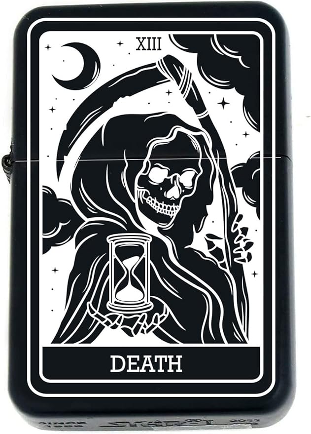 Custom Tarot Card - 24 Major Arcana Cards Available Laser Engraved Unique Collectible s Infinity Black Matt Windproof Lighters! (The-Death) - Christmas, Halloween & Valentines Day Gift