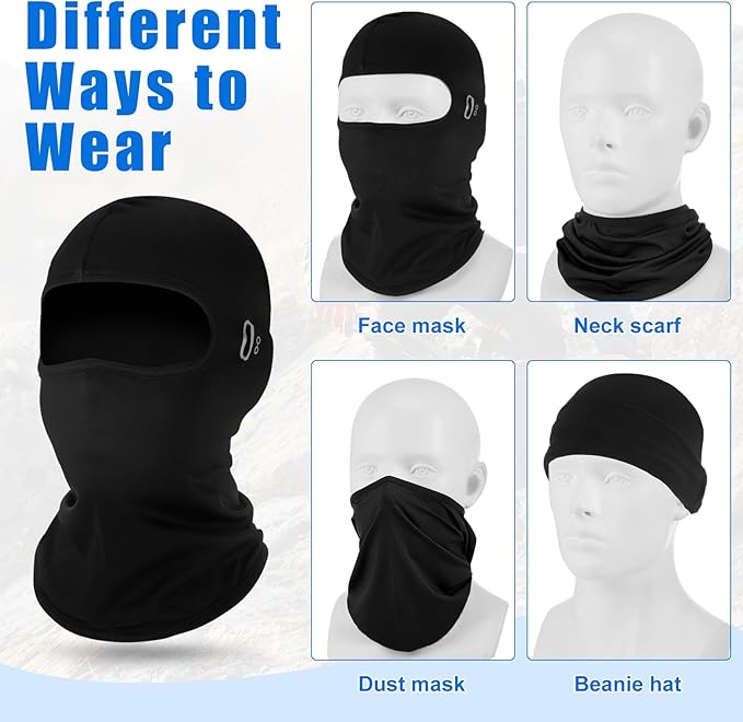 Suhine 5 Pcs Winter Balaclava Ski Mask Windproof Thermal Full Face Mask Cold Weather Balaclava with Reflective Stripe