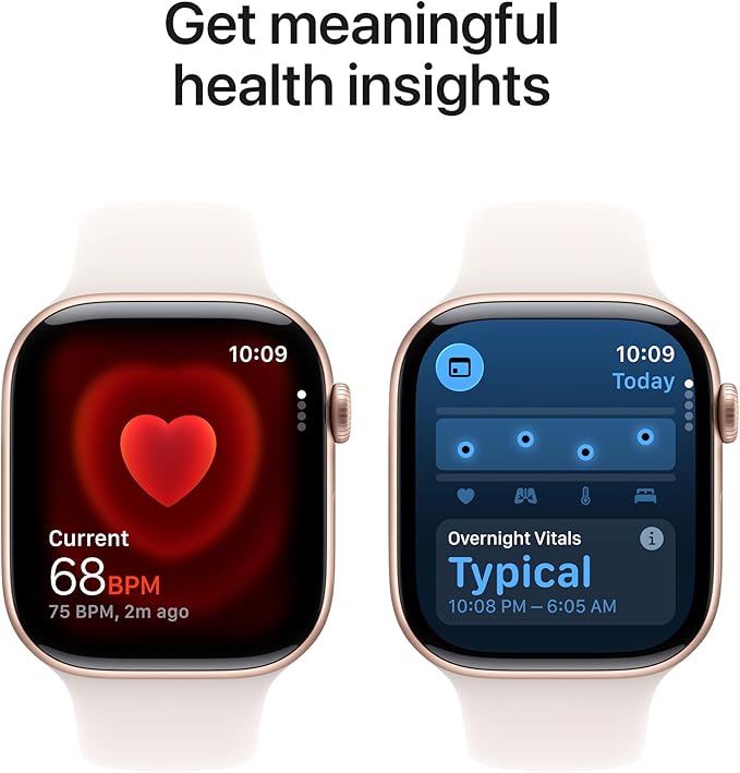 Apple Watch Series 11 [GPS + Cellular 46mm] Smartwatch with Rose Gold Aluminum Case w Light Blush Sport Band - M/L. Sleep Score, Fitness Tracker, Health Monitoring, Always-On Display, Water Resistant