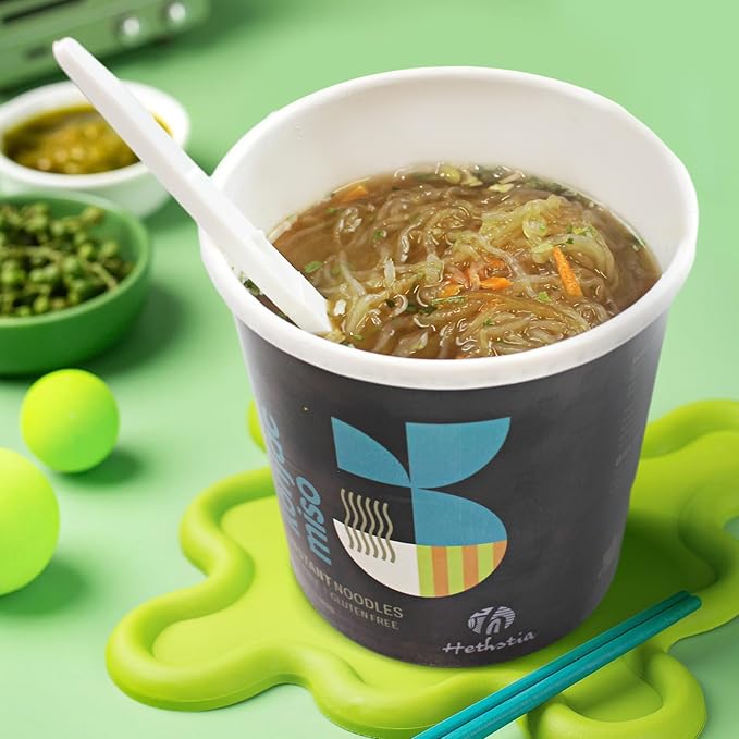 Hethstia Konjac Noodles Instant Miso Soup Cup – 6 Packs Shirataki Pasta Angel Hair with Low Carb Miso Broth, Ready to Eat Ramen, Low GI, Keto-Friendly, Healthy Asian Noodles, Holiday Gift