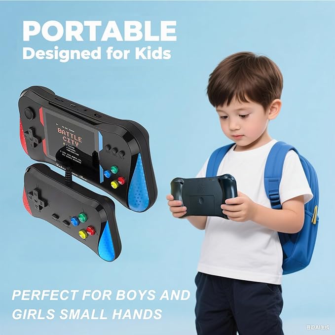 Handheld Game for Kids, Preloaded 500 Retro Video Games, Portable TV Video Gaming Player, Portable Gaming Player Rechargeable Battery 3.5" LCD Screen for Grandkids Christmas Games