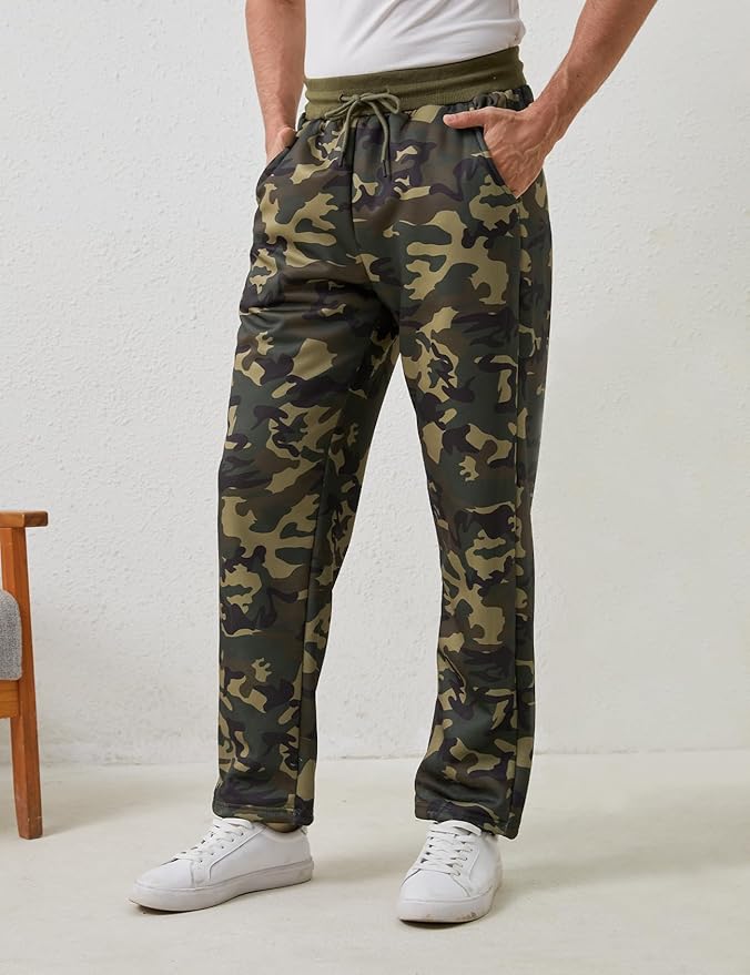 Gihuo Men's Winter Fleece Pants Sherpa Lined Sweatpants Active Running Jogger Pants