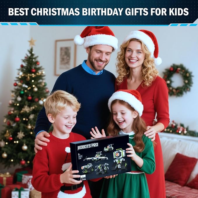 Robot Building Toys with Remote Control, STEM Christmas Birthday Gifts for Kids Boys Ages 8-13, 5 in 1 Science Kit Robotic Models with 337 Pieces