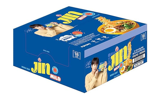 OTOKI Jin Ramen MILD, BTS Jin & JIN RAMEN edition without BTS Jin Sticker, Authentic Korean Instant Noodles, Rich and Savory Beef Broth, Quick and Easy Meal 4.23 oz x 18 Pack (1 Box) (PACK OF 18, MILD)