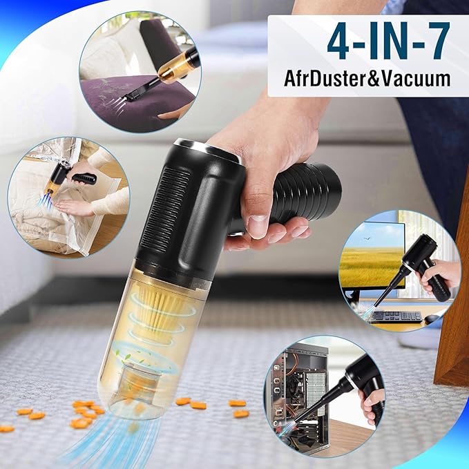 Car Vacuum Cleaner Portable Handheld Vacuum Cordless 15000Pa Mini Wireless Vacuum Cleaner for Car Home Pet Hair Office Cleaning Supplies