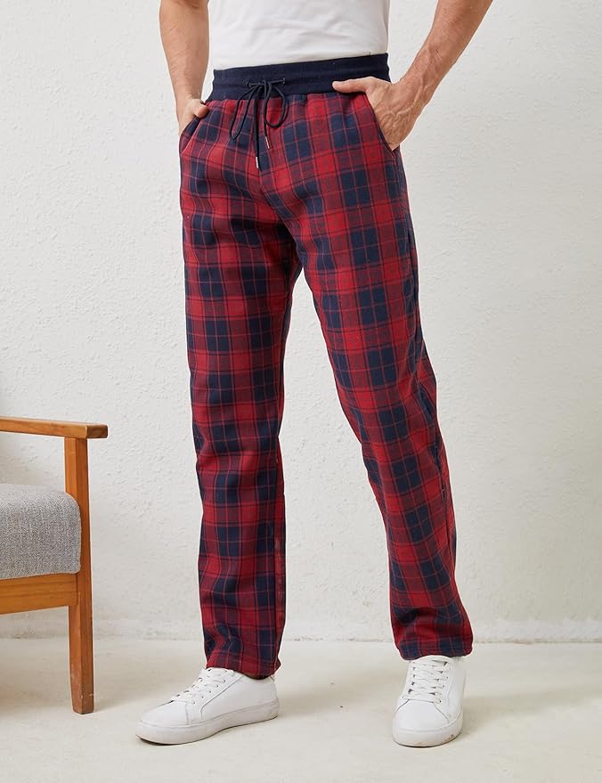 Gihuo Men's Winter Fleece Pants Sherpa Lined Sweatpants Active Running Jogger Pants