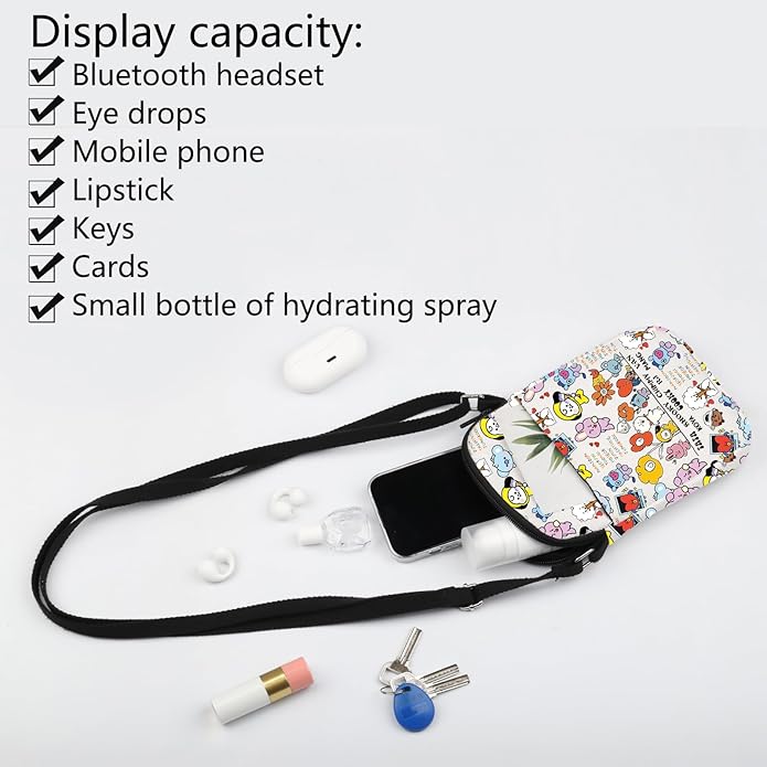FOTAP Korean Characters Crossbody Bag Army Gift Army Members Fans Merch Korean Group Gift (VAN POP CB)