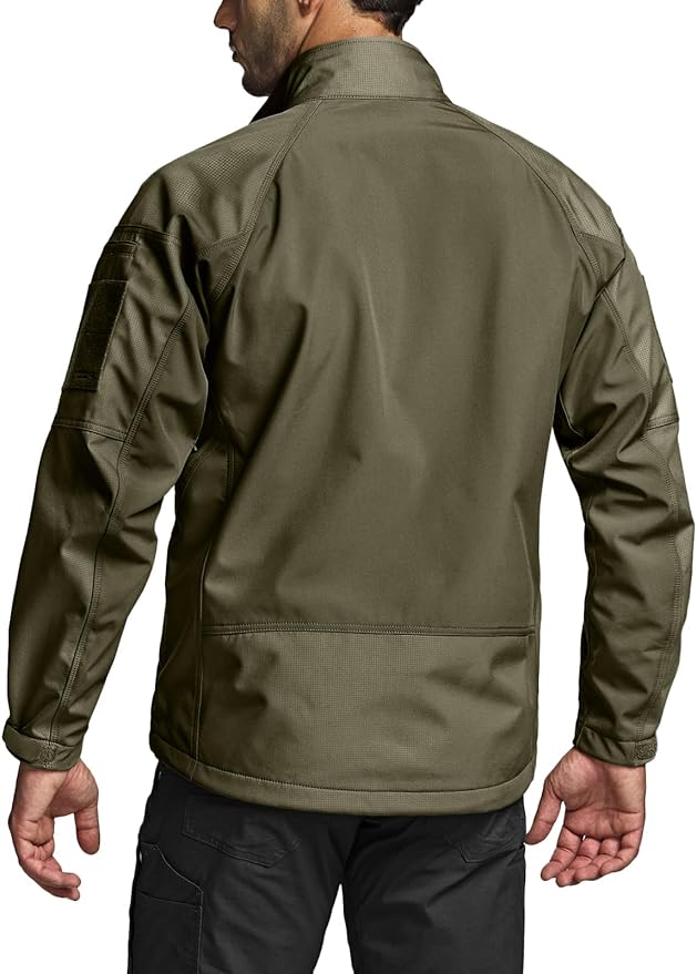CQR Men's Tactical Softshell Jacket, Winter Warm Fleece Lined Coat, Water Resistant Outdoor Hunting Hiking Rain Windbreaker