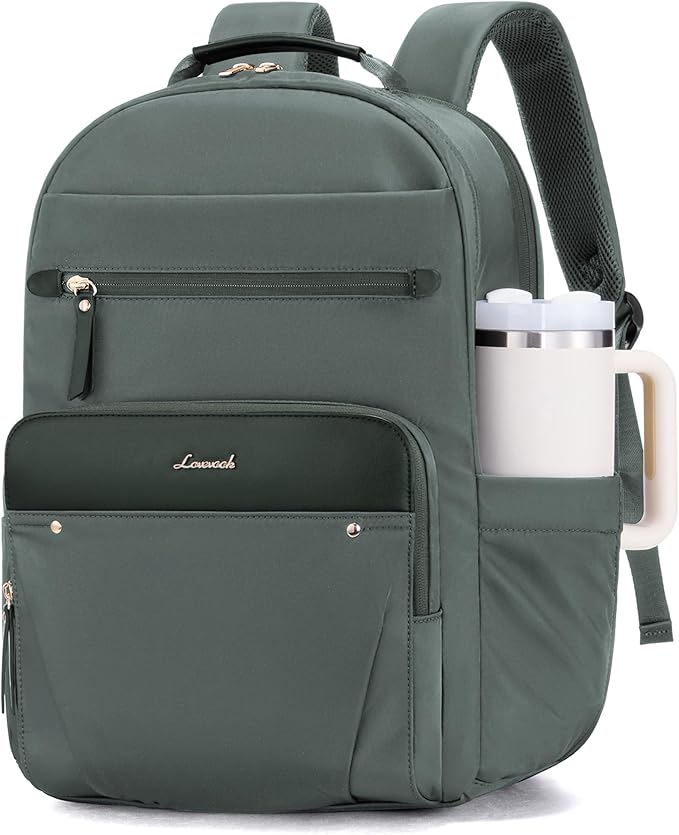 LOVEVOOK Laptop Backpack for Women, 17.3" Work Backpack Purse, Travel Personal Item Bag, Carry On Business Computer Bag, Casual Daypack for Office, School, or Gift, Sage Green