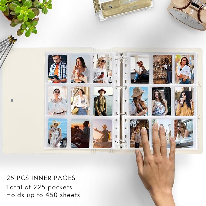 A4 Kpop Photocard Binder with 25 Pages 9 Pocket, 2x3 inch Kpop Photocard Holder Book, Photo Album for Fujifilm Instax Mini Camera Polaroid Printer Photo Film (Pink)