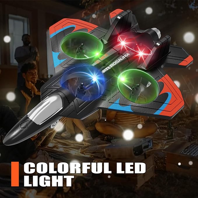 4DRC V32 Foam RC Planes with 3 Batteries, RC Planes for Kids Adults, RC Airplane Helicopter Drone Fighter Jet with Light, 360° Flip, Stunt Roll, Airplane Toy Gifts for Kids Boys Adults Beginners