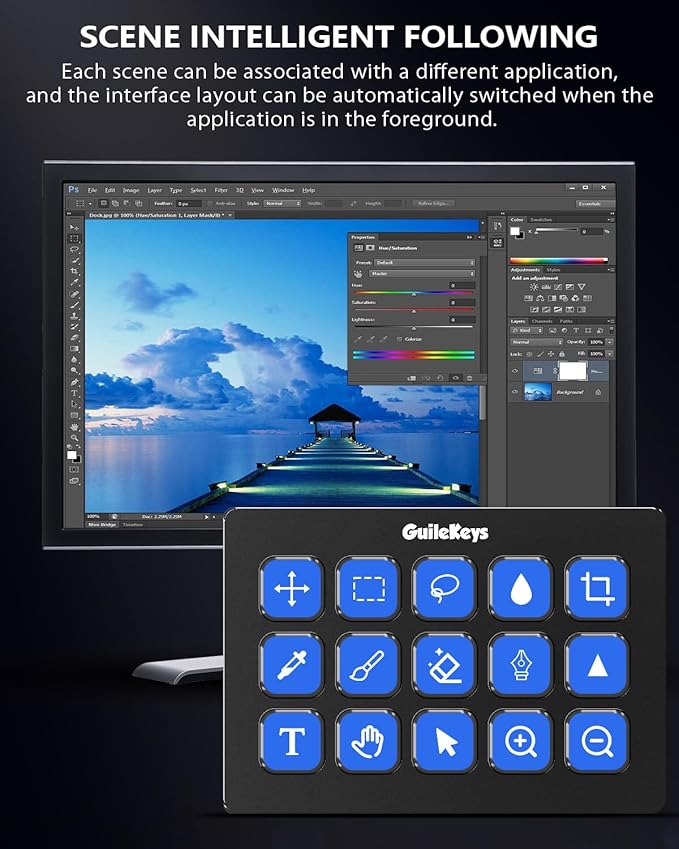 Stream Controller, Stream Deck with 15 Macro Keys Customizable, Gaming Macro Keypad with Trigger Actions in OBS/Twitch/YouTube/Streamlabs/Discord/Zoom, Compatible with Mac/PC, Foldable Stand