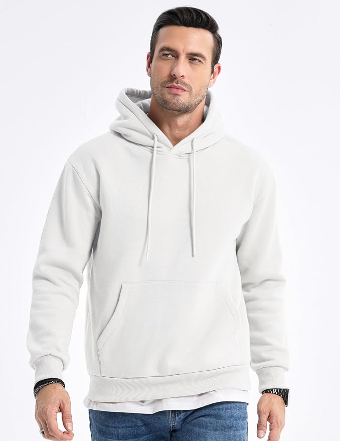 JMIERR Mens Casual Cotton Hooded Collar Drawstring Hoodies Pullover Sweatshirts Casual Long Sleeve Shirts