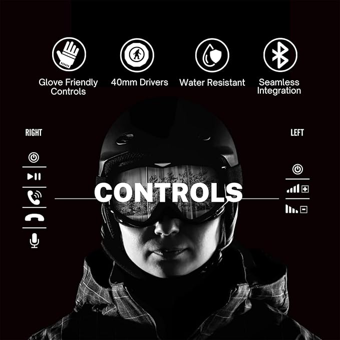 Outdoor Tech - Chips Ultra 2.0 Headphones - True-Wireless Bluetooth Helmet Speakers for Skiing Snowboarding Biking and Power Sports