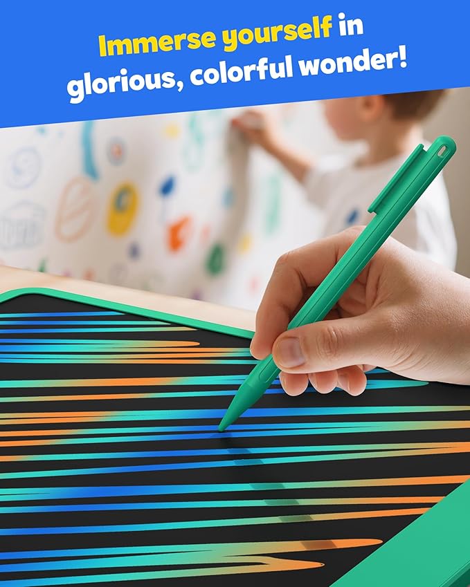 TEKFUN LCD Writing Tablet for Adults, Large Doodle Board, 16 Inch Colorful Drawing Tablet Writing Pad, Toddler Toys for 3 4 5 6 7 8 9 Year Old Girls Boys Teen, Birthday Gifts for Kids (Green)