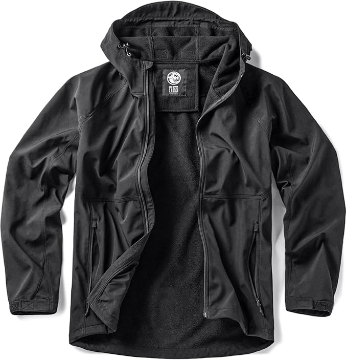 CQR Men's Tactical Softshell Jacket, Winter Warm Fleece Lined Coat, Water Resistant Outdoor Hunting Hiking Rain Windbreaker