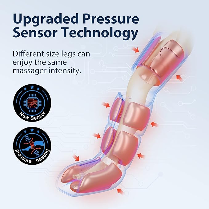 CINCOM Leg Massager with Heat and Compression, Air Compression Boots for Leg Calf & Foot Recovery, Edema Relief, FSA-HSA Eligible