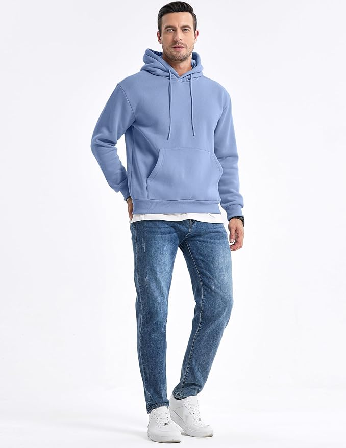 JMIERR Mens Casual Cotton Hooded Collar Drawstring Hoodies Pullover Sweatshirts Casual Long Sleeve Shirts