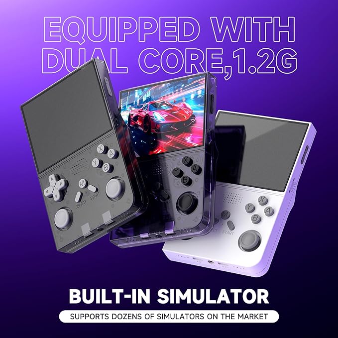 R40 Retro Handheld Game Console - 128GB with 25K+ Games, 3.5 Inch IPS Screen, 3000mAh Battery, Type-C, Reverse Charging, Portable Arcade Video Gaming Console(White)