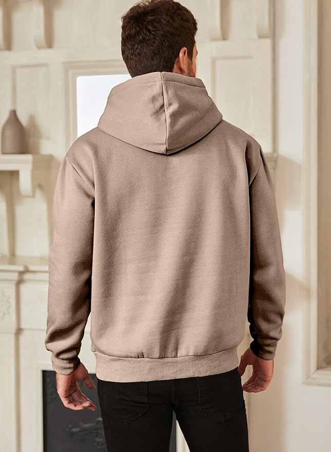 JMIERR Mens Casual Cotton Hooded Collar Drawstring Hoodies Pullover Sweatshirts Casual Long Sleeve Shirts